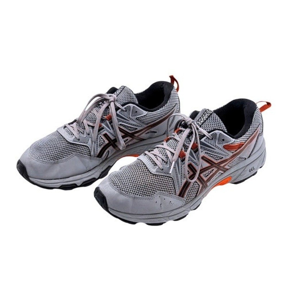 ASICS Gel Venture 8 Men's Trail Running Shoes Gray Orange Size 10 Sneakers